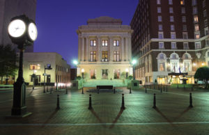 Greenville night time on mainstreet